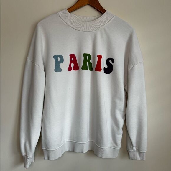 Twist Tops - ‘Paris’ sweatshirt with colored velour letter patches